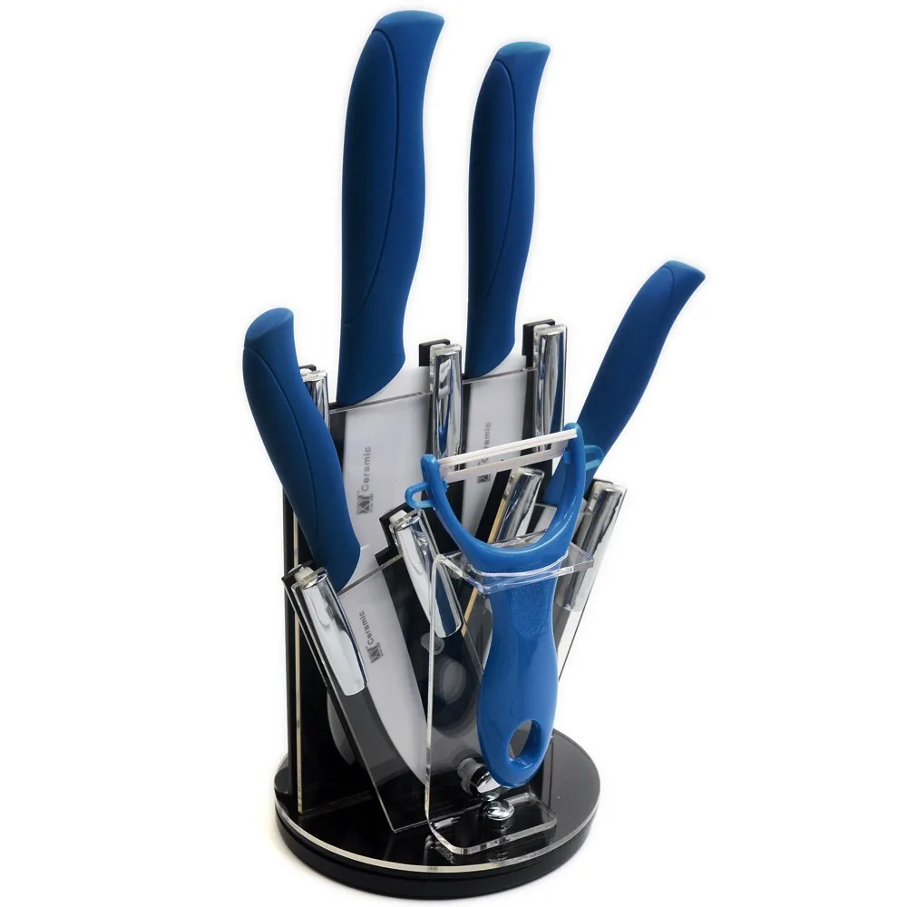 Dark Blue Ceramic Knife Set 6 Chef 5 Slicing 4 Utility 3 Paring Knife With Sharp