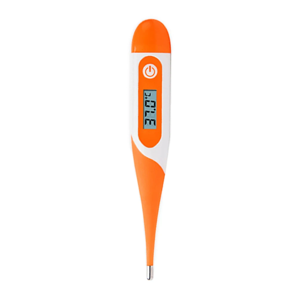 1 шт. детский электронный ЖК-экран цифровой термометр с мягкой головкой детский Подмышечный термометр - Цвет: orange