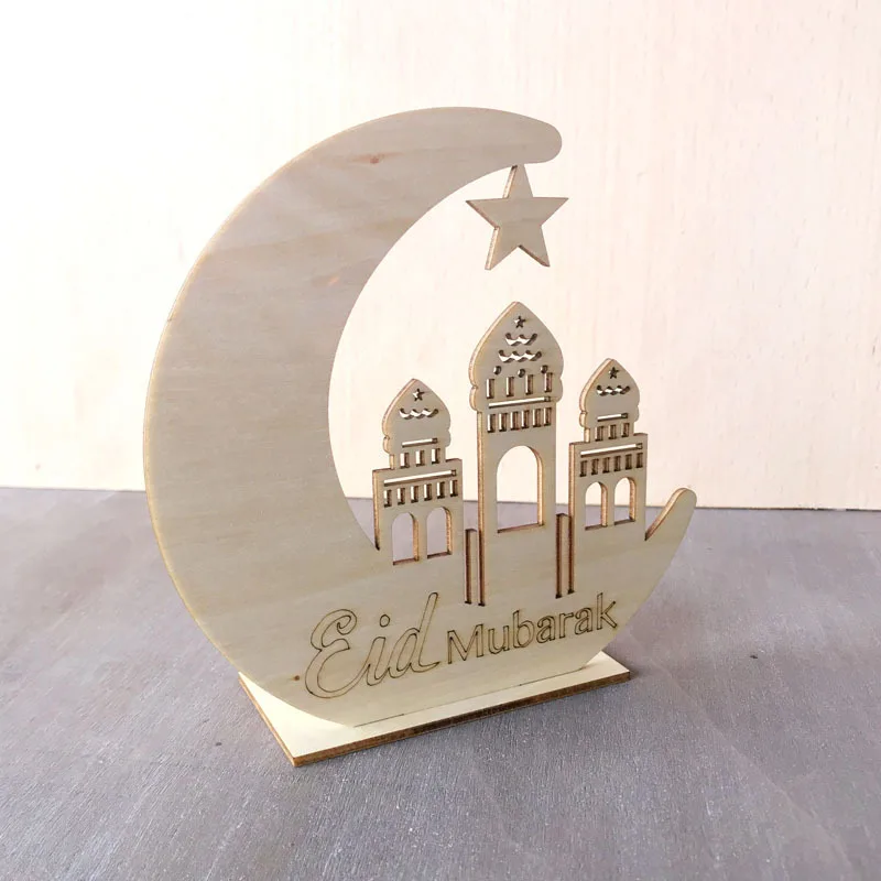 1 шт. светодиодный светильник Рамадан деревянный ИД украшение Мубарак для дома Луна мусульманская мечеть мусульманская деревянная доска вечерние праздничные принадлежности подарки