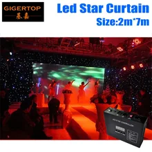 Высокое качество 2 м* 7 и 7 м х 2 М звездный СВЕТОДИОДНЫЙ занавес, зелёный, синий/RGB Цветной светодиодный сценический фон, покрывало со светодиодными лампами для Свадебные украшения 90 V-240 V