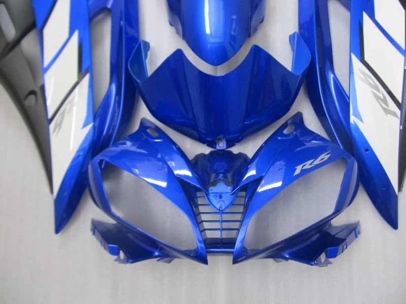 Литье под давлением ABS пластик обтекатель комплект для Yamaha YZF R6 06 07 синий белый