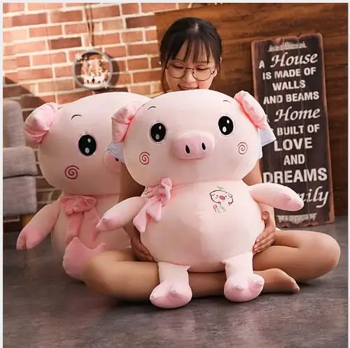 

WYZHY New Year gift mascot down cotton sitting posture pig doll plush toy home decoration to send friends children gifts 30CM