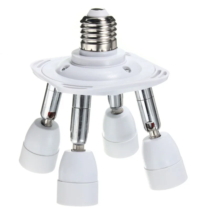 

Wholesale Price Adjustable E27 To E14 4 in1 Flexible Socket Splitter Light Holder Lamp Bulb Adapter White AC110-240V