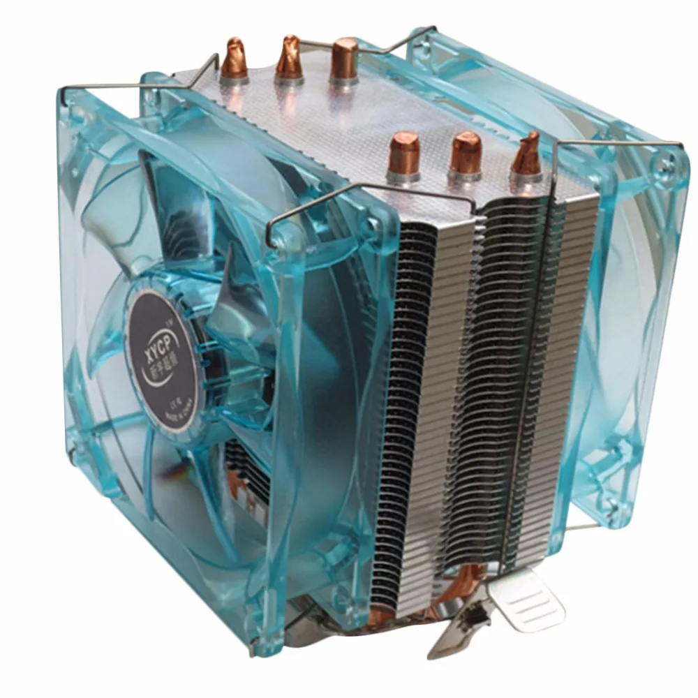 Professional Dual Fan CPU Cooler Heat Sink Radiator with LED Light Mute Version Suitable for Intel for AMD 3 Copper Tubes alseye eddy 120r computer desktop cpu radiator brass dual fan led light 12cm heat sink 4pin