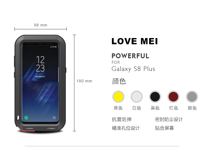 S8 S8Plus чехол LOVE MEI Life Водонепроницаемый противоударный металлический 3 доказательство чехол для телефона для Samsung Galaxy S8 плюс S8+ полная защита крышка