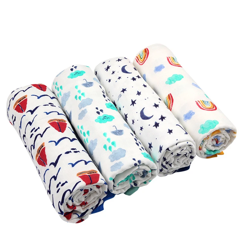 2 слоя детское одеяло для новорожденных из бамбукового волокна хлопка муслин пеленать для младенцев детское постельное белье лист игровой
