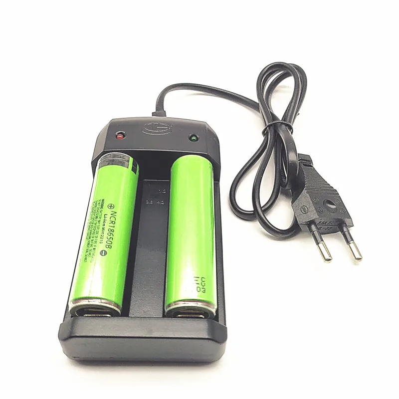 

2PCS 3400mah 3.7V 18650 Battery Rechargeable Li-ion Batteries with PCB Protected +1PCS Dual slot charger