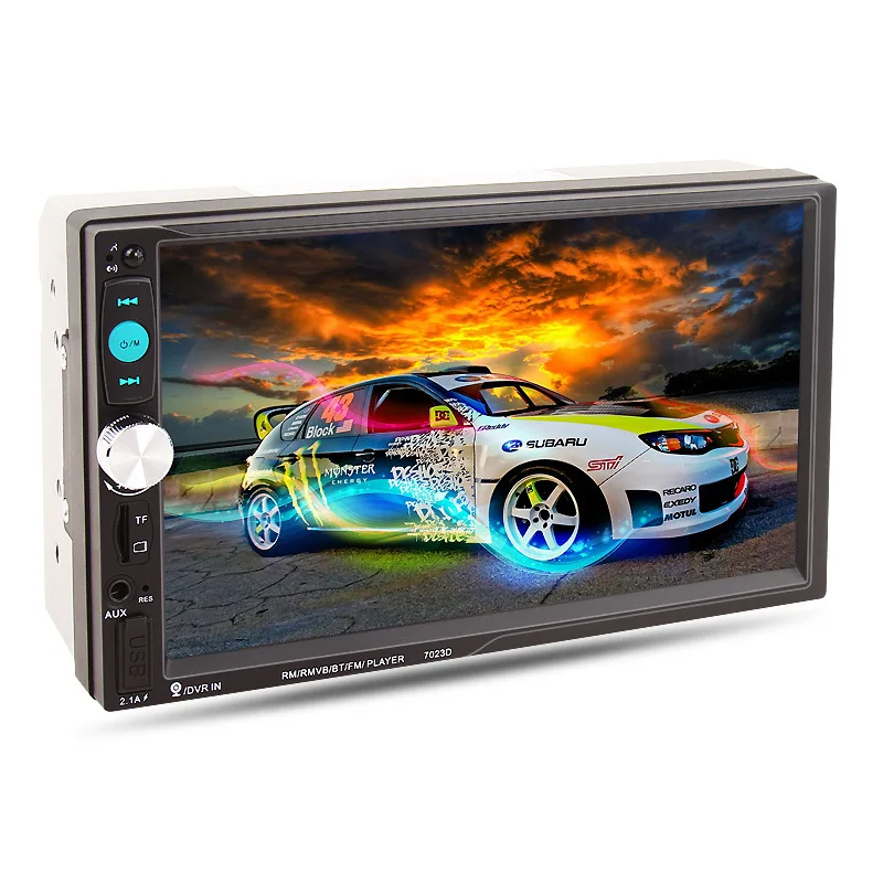7 Inch HD Touch Screen 7023D 2 Din Car Radio MP5 Player Phone Stereo Radio Card Reader Radio Fast Charge without Rear camer 2017 7023d double 2din car radio 7 bluetooth hd card reader radio fast charge car stereo audio mp5 player without rear camera