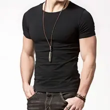 Летние мужские хлопковые дышащие облегающие топы с круглым вырезом для спорта на открытом воздухе, футболка для пеших прогулок, тренировочная рубашка с короткими рукавами