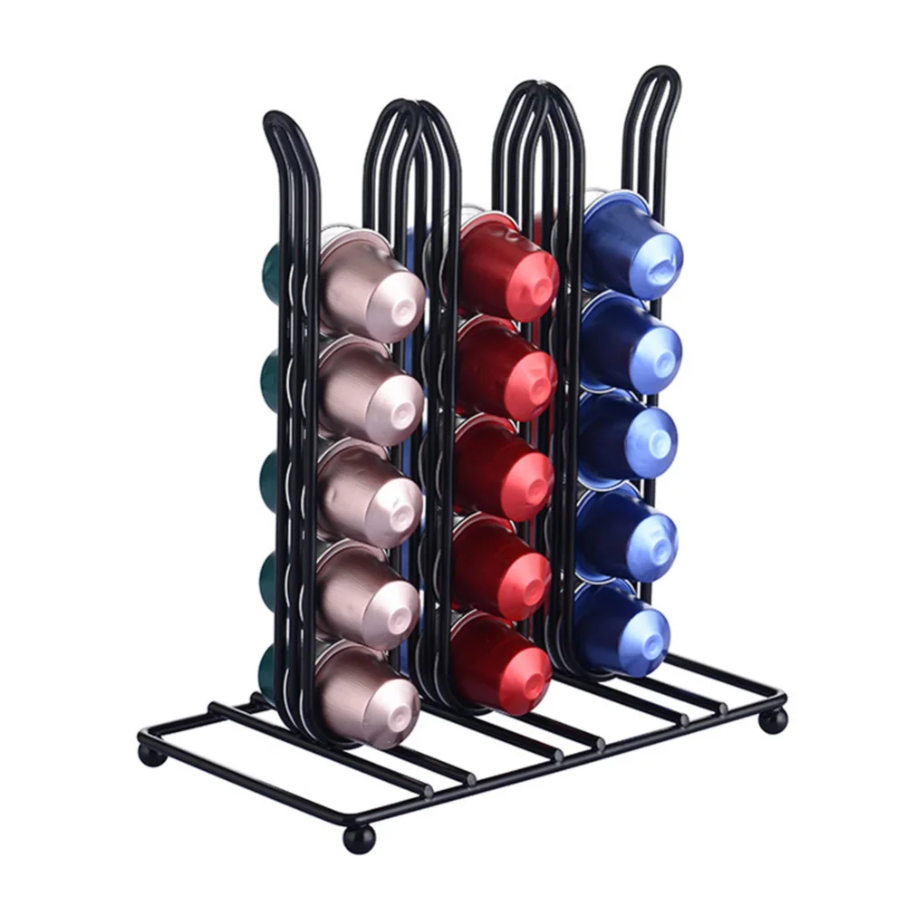 

14.2*8.2*21.5cm Durable Iron Storage Coffee Filter Holder Coffee Capsules Holder Up to 36 Capsules Home Kitchen Organizer