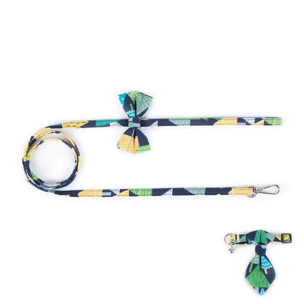 

Cloth Art Pet Cat Dog Collar with Matching Leash Lovely Hauling Cable Leads Collars Traction Belt Dog Collar Suit Pet Supplies