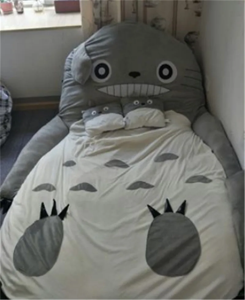 Pop Anime Totoro Sleeping Bag Soft Plush Large Cartoon Bed Tatami Beanbag Mattress5