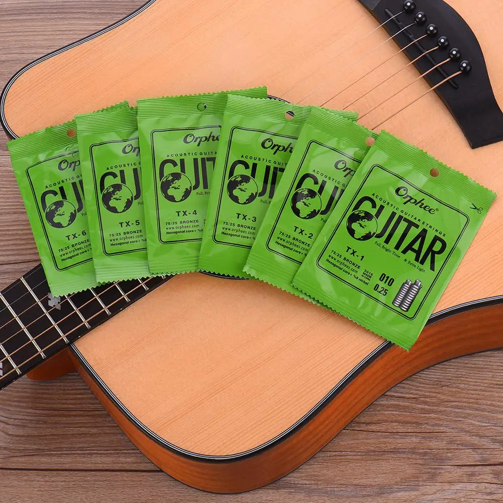 

Acoustic Guitar Strings Hexagonal Core Bronze Bright Tone Extra Light Extra Light Medium