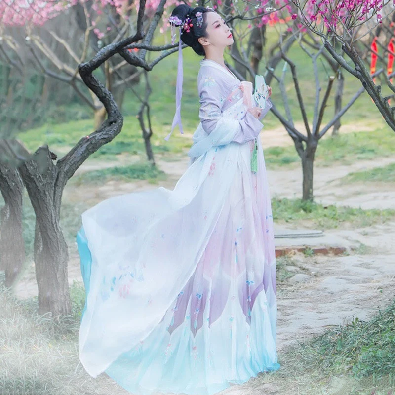 Новое поступление Hanfu Женский танцевальный костюм для сцены одежда для певцов Восточное представление одежда династии Хань фестиваль наряд DC1799