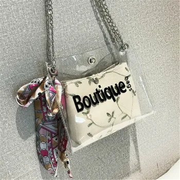 

Women Transparent Jelly Bag Fashion Beach Clear Handbag Purse Clutch PVC PU Tote