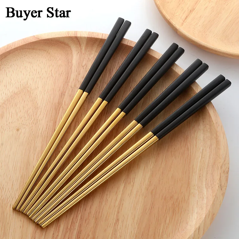 Аксессуары для кухни 5 пар 304 дюйма из нержавеющей стали|silver chopstick|sushi stickschopsticks chinese