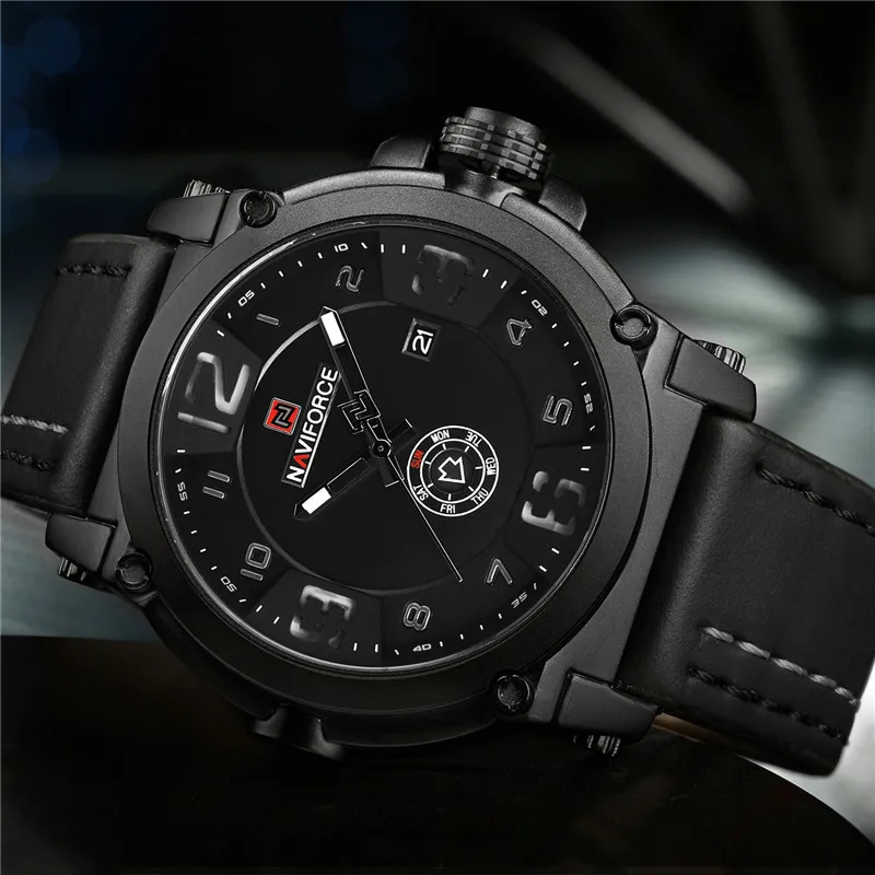 

NAVIFORCE Men Watch Sport Waterproof Mens Watches Military Army Leather Strap Male Clock Relogio Masculino Quartz Wristwatches