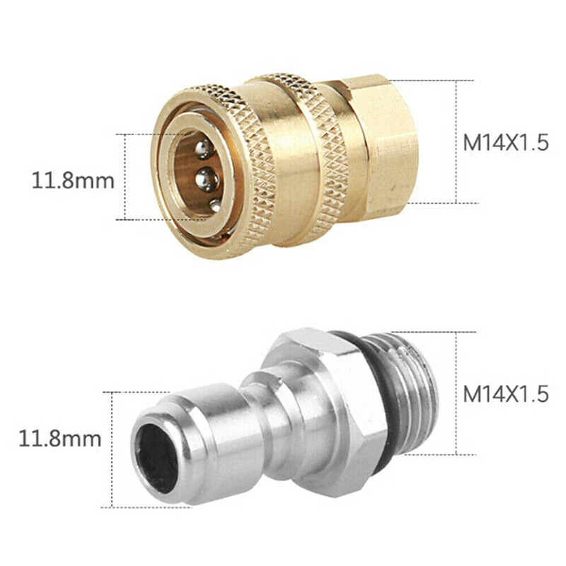 1 Pair Pressure Washer Quick Release 1/4 Male M22/14 Female Plug Connector DIYGarden Hoses