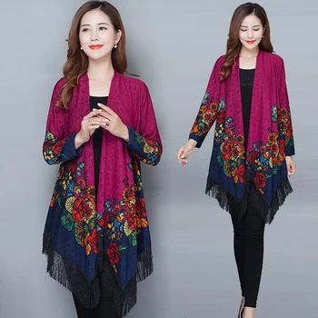 

Factory Sale ! Women Cardigan Jacket Plus Size Autumn Open Front Solid Tassel Lady Large Long Large Lace Big Oversized L-5XL
