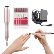 UK / EU / US plug Professional Electric Nail Drill Pen 6 Bits Nail Nursing Kit Manicure Polish Machine Nail Art Tool