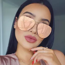 Новые модные зеркальные авиационные солнцезащитные очки с плоскими линзами, женские стильные солнцезащитные очки, женские и мужские очки с металлической оправой, высокое качество