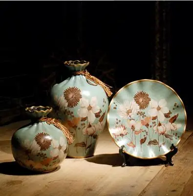 Красивая декоративная керамика тарелки и вазы, настольные украшения для дома, керамические поделки, подарки - Цвет: U