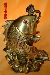 Бронзовая статуя медная латунь золотой дракон фэн-шуй Рыба украшения богатые ремесла
