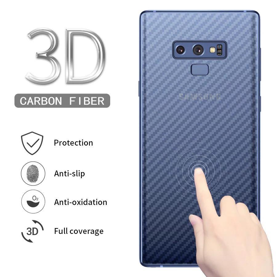 

WOLFPSYCH Soft Back Cover Screen Protector for Samsung Galaxy S6 S7 Edge S8 S9 Plus Note 8 9 3D Carbon Fiber Protective Sticker