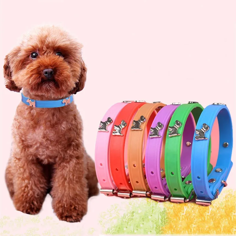 Soft Silicone Puppy Dog Collar Cartoon Candy Color Dog Accessories Paw
