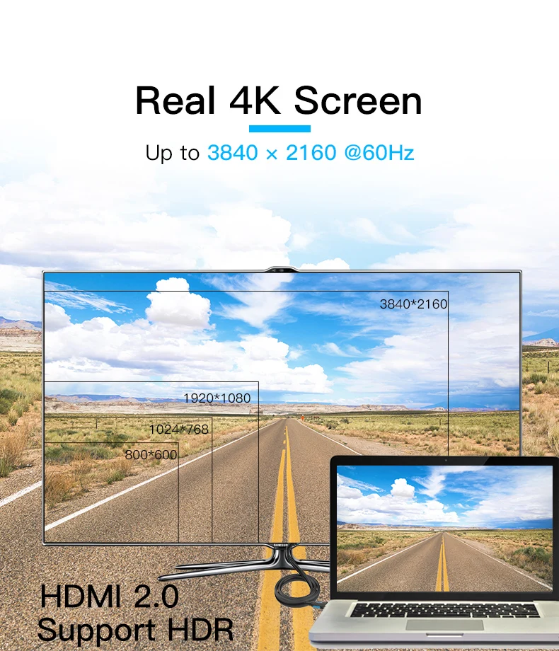 VEnTIOn HDMICable hdmi-hdmi кабель 5 м HDMI 2,0 кабель адаптер 4K 3D 1080P для Apple tv nintendo Switch lcd PS3 PS4 проектор ПК