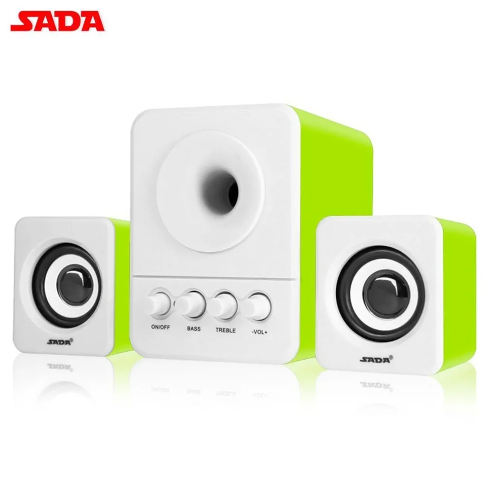 SADA USB2.1 & 3.5mm Audio Interface Stereo Subwoofer Audio Portable Speaker For Computer Desktop Laptop SADA USB2.1 & 3.5mm Audio Interface Stereo Subwoofer Audio Portable Speaker For Computer Desktop Laptop