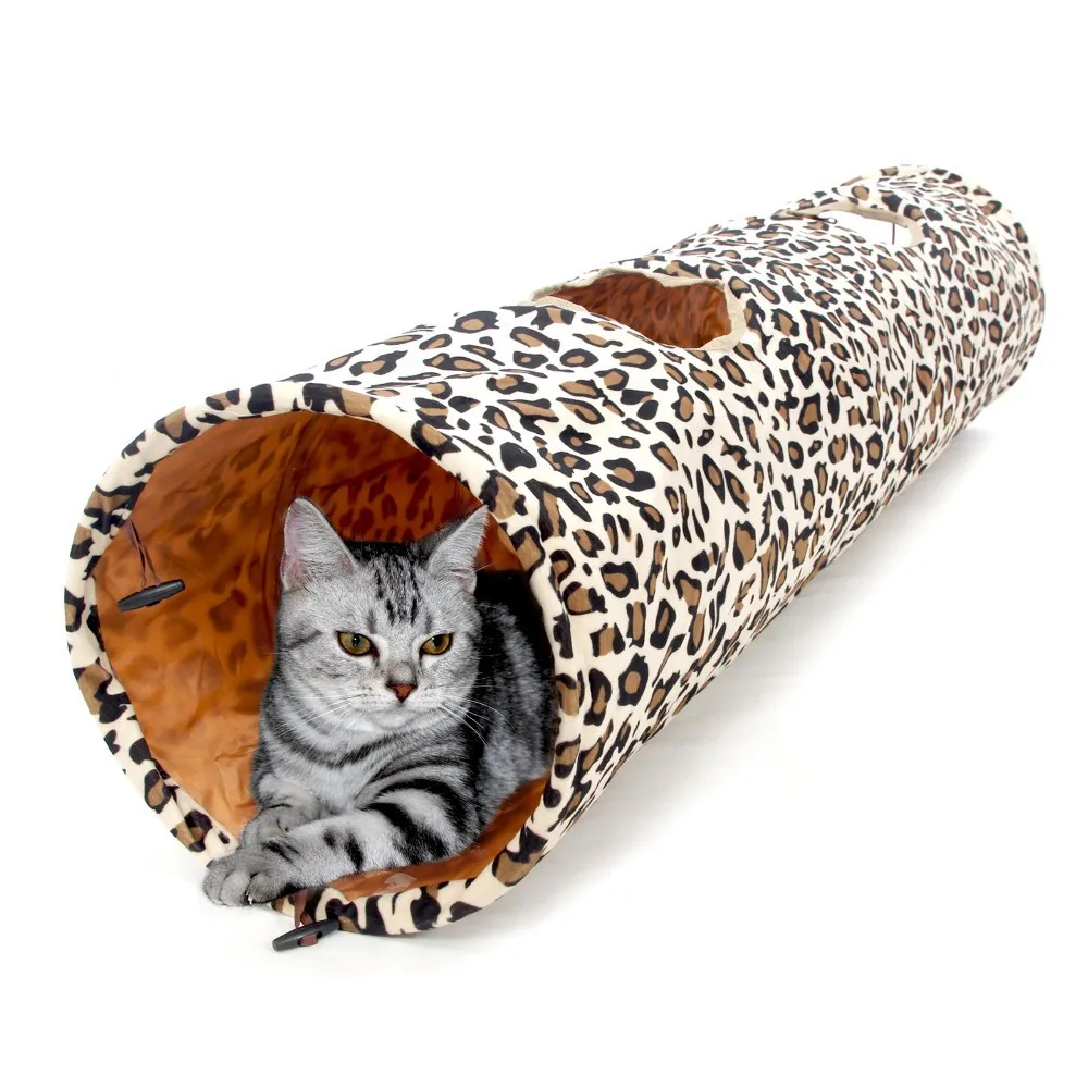 Туннель для питомеца кот Туннель кот весело 2-донг длинный леопардовый туннель игрушки для животных