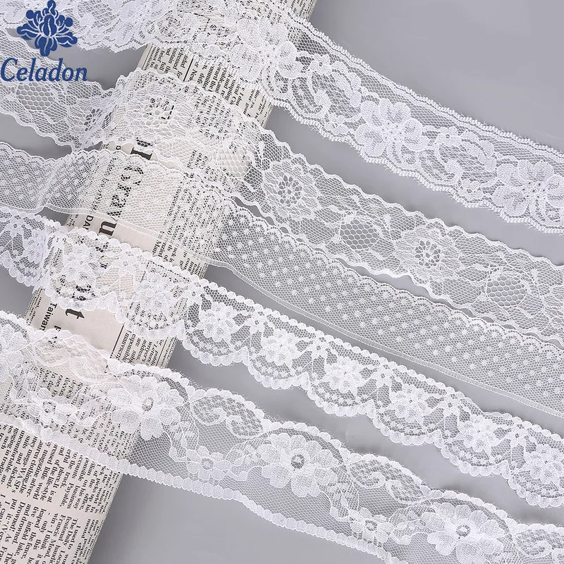 

Hot White 10 yards Beautiful Lace Ribbon For Clothing Wedding Decoration DIY Craft Accessories