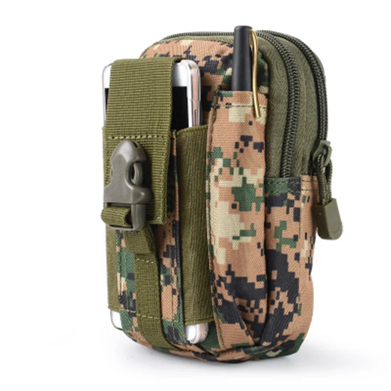 Мужская Женская поясная сумка, Повседневная холщовая поясная сумка, многофункциональная военная сумка на молнии, водонепроницаемая поясная сумка, тактические сумки - Цвет: Digital color Bag 1