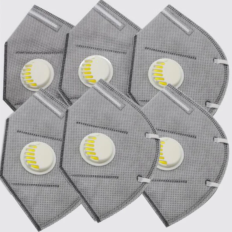 

6PCS Ear Wearing Three-dimensional Protective Masks Activated Carbon Non-woven One-way Breathing Valve