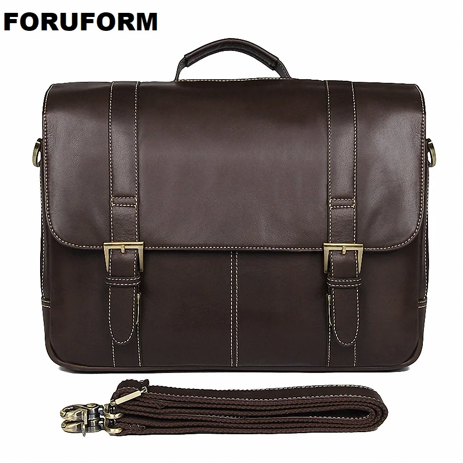New cowhide male commercial briefcase /Real Leather vintage men's messenger bag/casual Natural