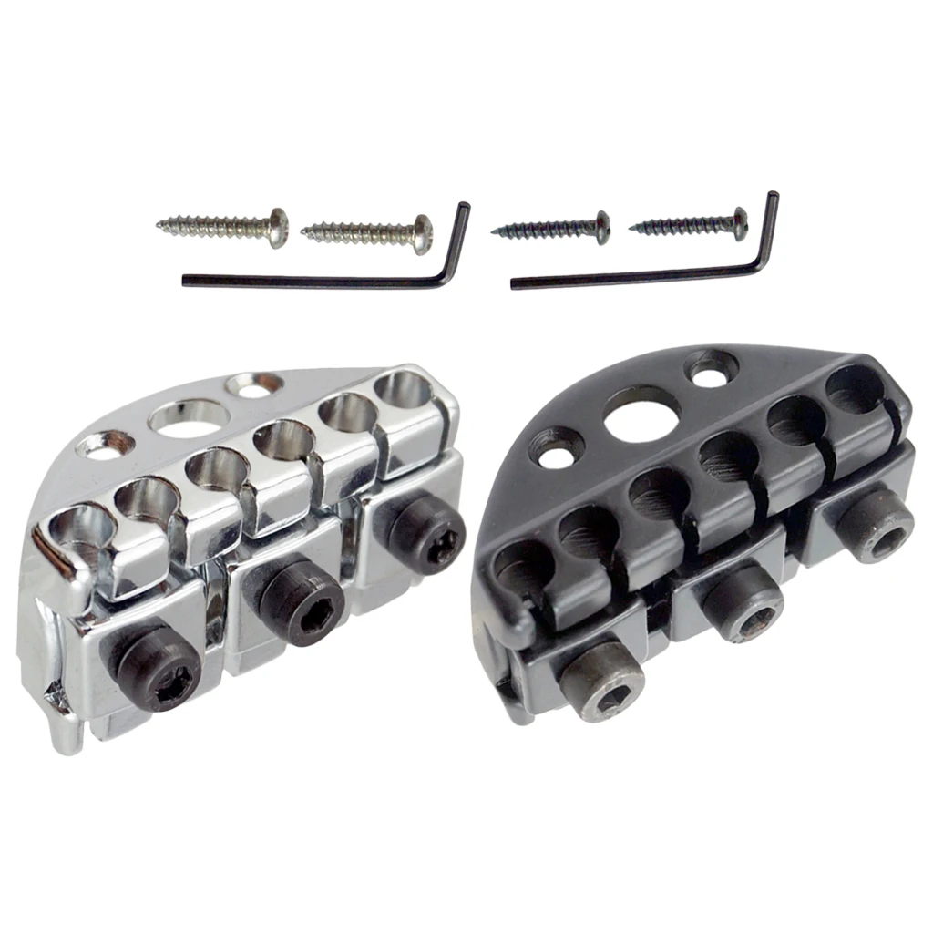 42mm Electric Guitar Bridge String Locking Lock Nut Suspension Type Headless with Screw Wrench Kit Instrument Replacement
