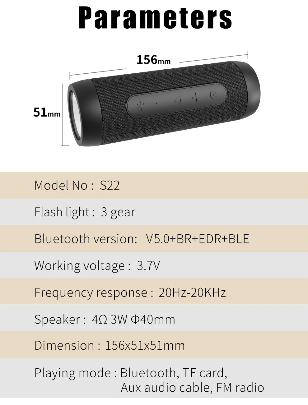 Zealot S22 портативный Bluetooth динамик открытый беспроводной динамик fm радио сабвуфер с фонариком+ банк питания, поддержка TF карты