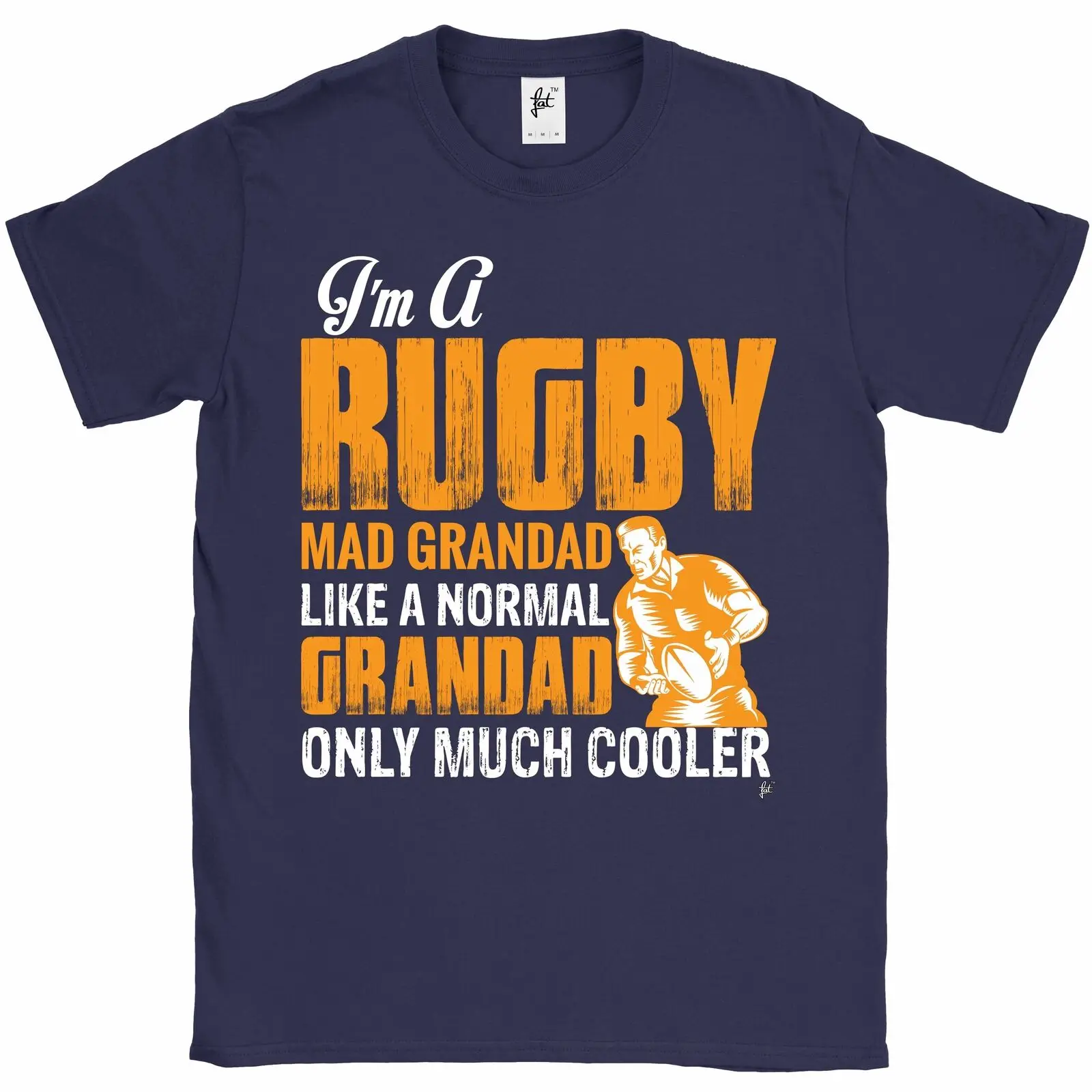 Мужская футболка с принтом I'm A Rugby Mad Grandad Like Normal But Cooler dats Day Gift удобная