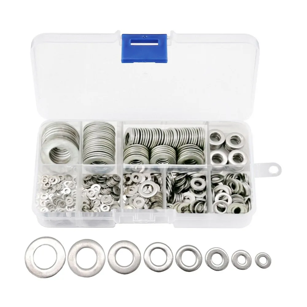 

Suleve MXSW4 580Pcs Flat Washer Round Assortment Set 304 Stainless Steel M2 to M12