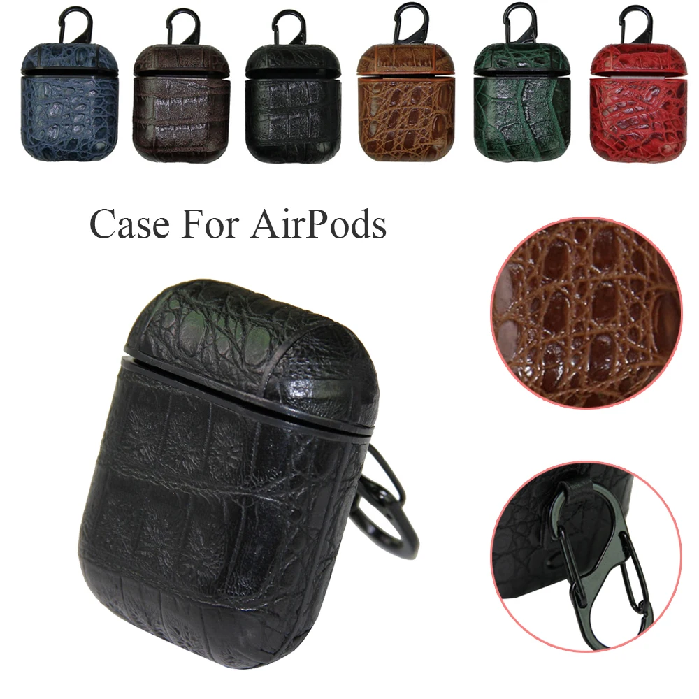 Новый чехол для наушников из крокодиловой кожи защитный Apple AirPods с горячим