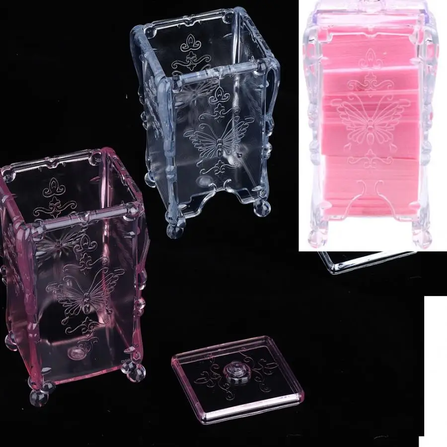 

Retro Luxury Plastic Cosmetic Makeup Cotton Pad Organizer Nail Remover Wipes Swab Case Makeup Remover Holder Beauty Storage Box