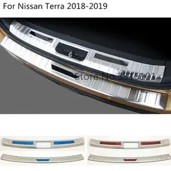 Стайлинга автомобилей средства ухода за кожей внешний задний бампер багажник Накладка нержавеющая сталь Накладка на порог 2 шт. для Nissan Terra