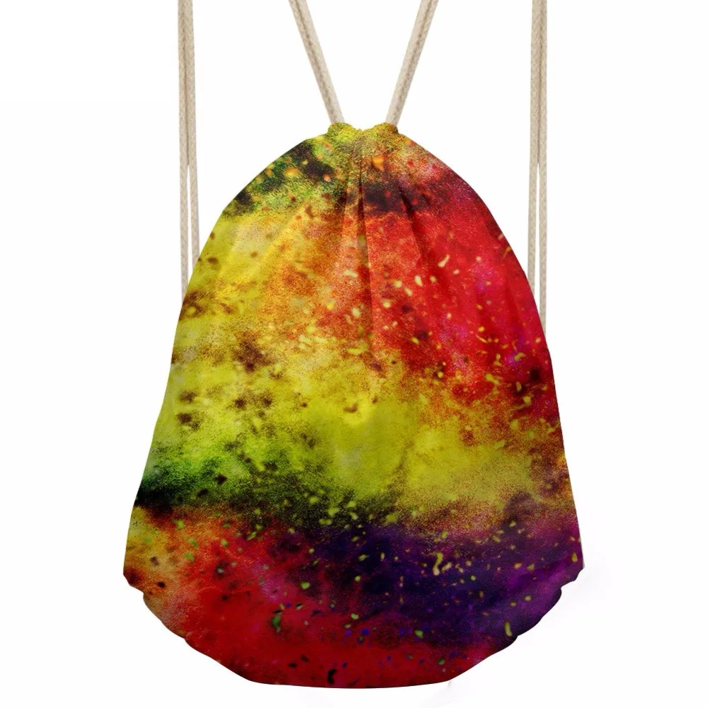Fashion Women Men Drawstrings Bags Colorful Galaxy Nebula Print Female Beach Backpacks Softback Storage Punch PocketSumka