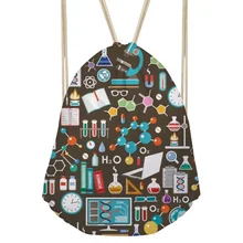 Women s Drawstring Bag Small Science Formula Printing Backpack Girls String Package for Kids Cute Beach