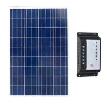 Kit Panel Solar 12v 100w 12V Solar Charger For Car Battery PWM Regulator Solar Charge Controller 12v/24v 20A Caravan Camping solar battery charger controller ep series mt50 remote meter and bluetooth function ls2024b 20a 12v 24v battery charging