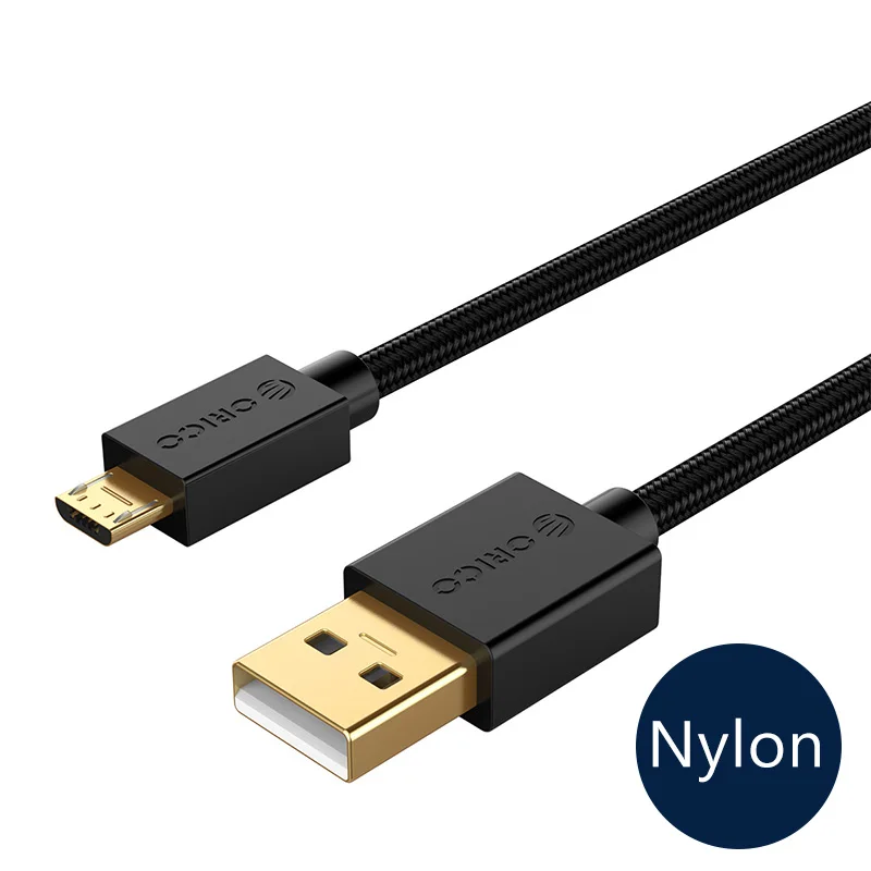 ORICO Micro USB 2,0 кабель PCV 2A кабель синхронизации данных и зарядки для samsung huawei Xiaomi LG power Bank - Цвет: Nylon Black