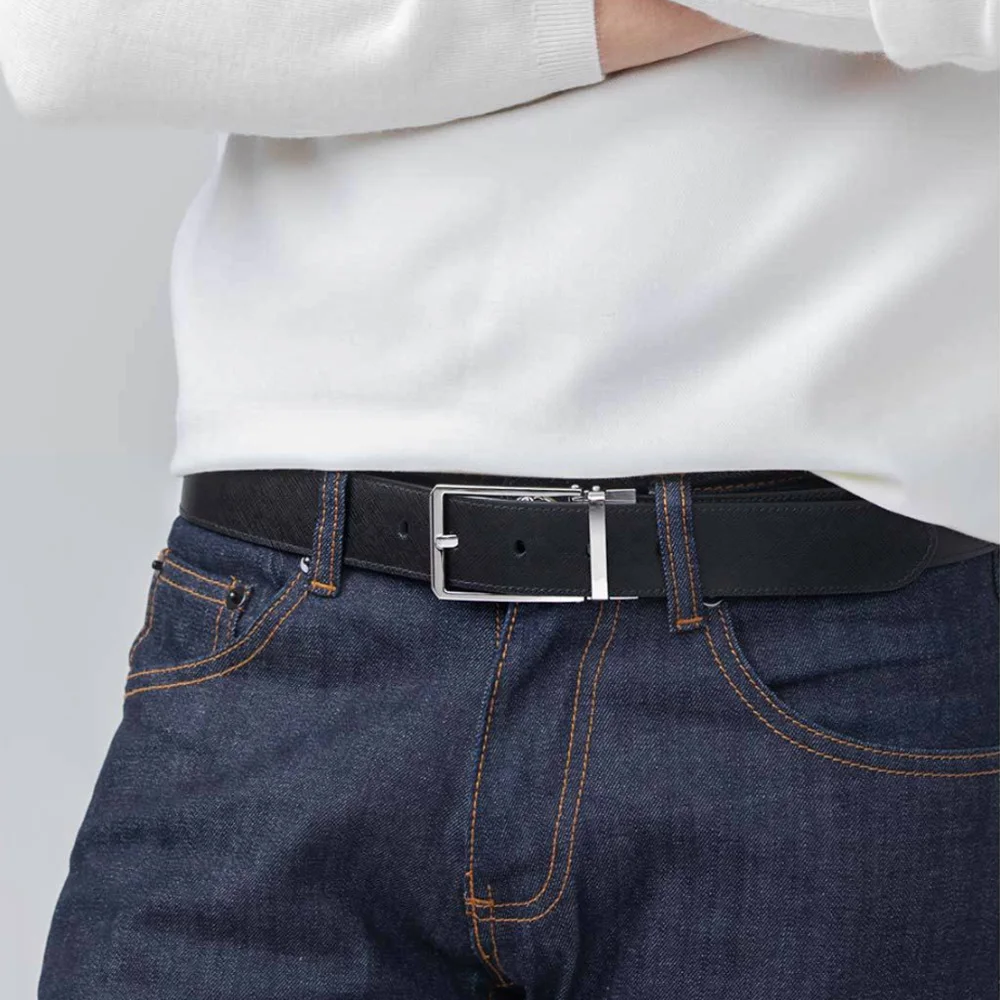 Xiaomi Qimian итальянский кожаный ремень с пряжкой 304 Пряжка из нержавеющей стали положительный и отрицательный мужской ремень двойного назначения 120 см