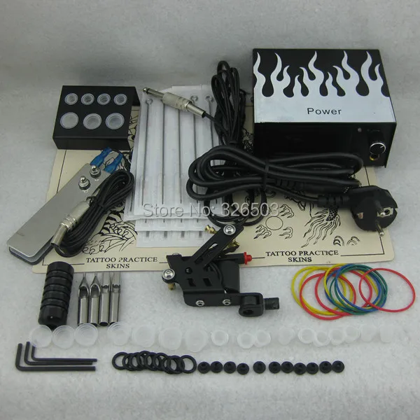 

One Tattoo Machine Digital Power Needles Tips Beginner Kit Set Supply NTKS116
