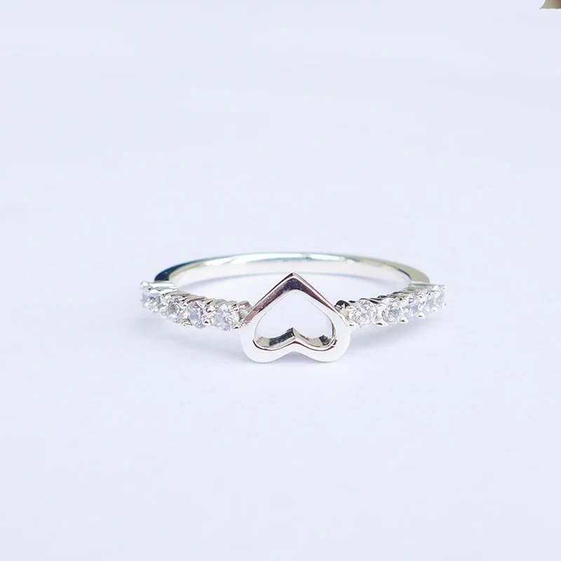 

solid 925 Sterling Silver Unique heart-shaped ring